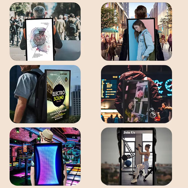 Mobile Advertising LCD Backpack Wearable Digital Signage